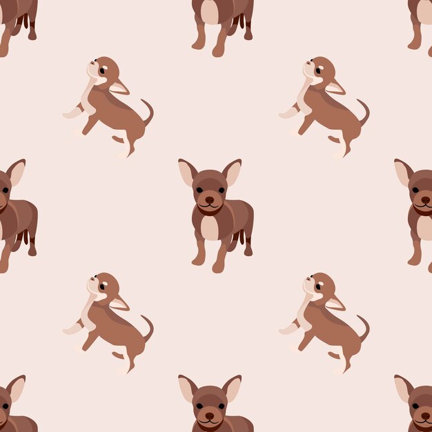 Vector seamless pattern with dogs