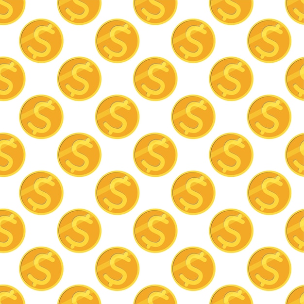 Seamless pattern with dollar coins. vector background.