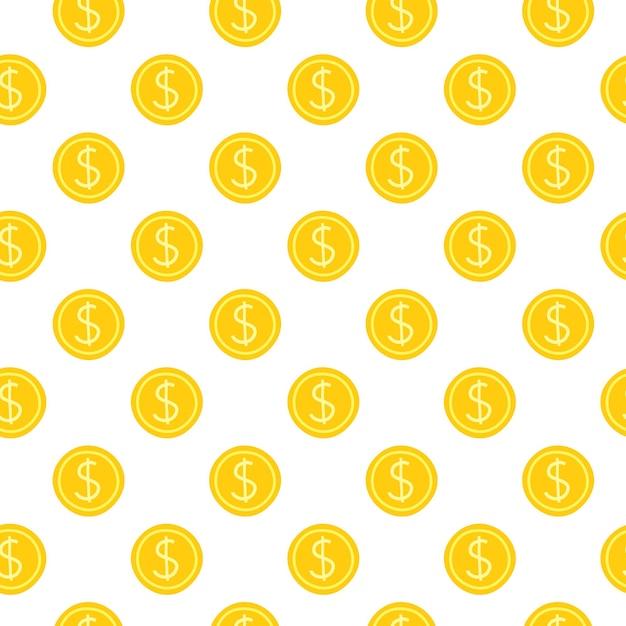 Seamless pattern with dollar coins