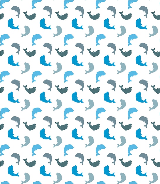Seamless pattern with Dolphins