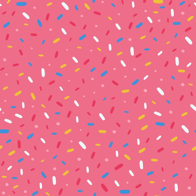 Seamless pattern with donut glaze and sprinkles