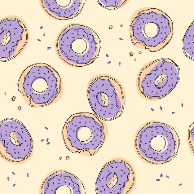 Seamless pattern with donut Template for design