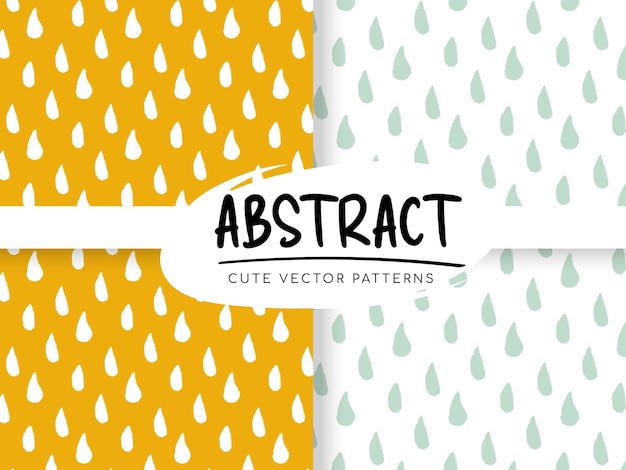 Seamless pattern with doodle abstract drops of rain fabric print for children