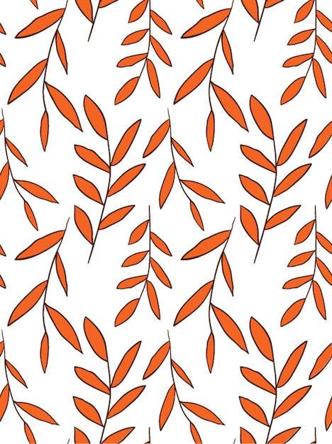 Seamless pattern with doodle autumn branches