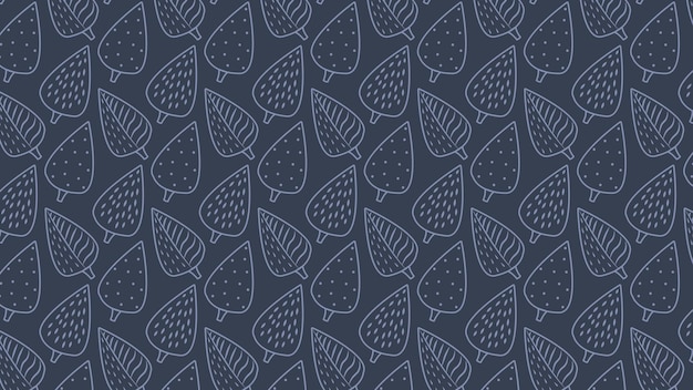 Seamless pattern with doodle leaves