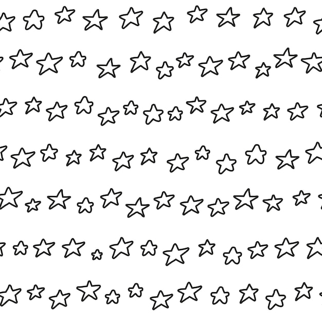 Seamless pattern with doodle stars