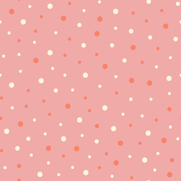 Vector seamless pattern with dots on a pink background