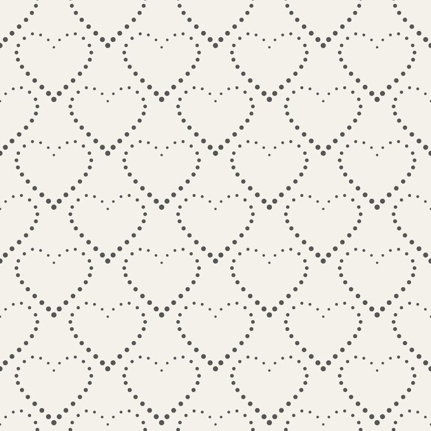 Seamless pattern with dots in shape of hearts abstract background vector