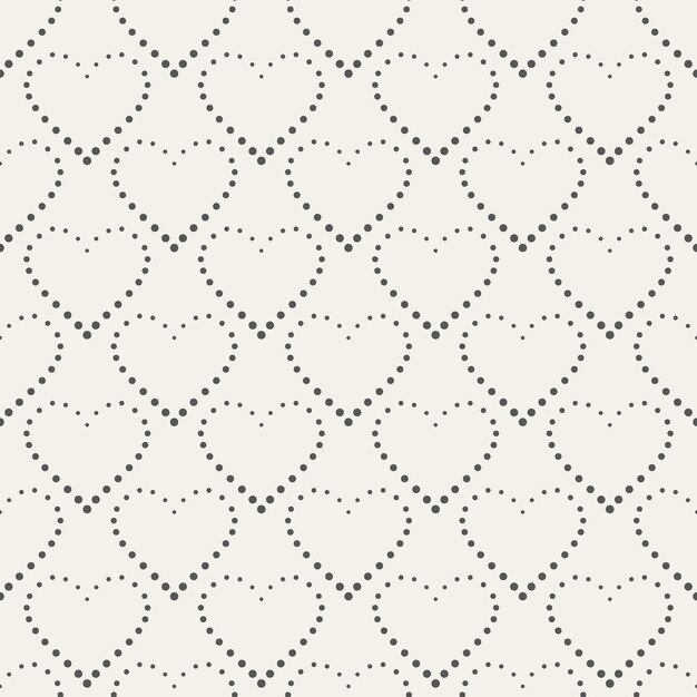 Seamless pattern with dots in shape of hearts abstract background vector