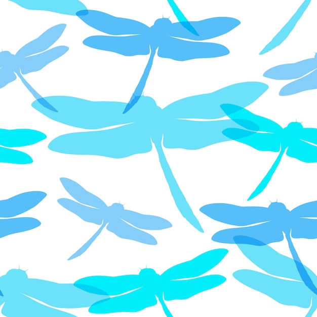 Seamless pattern with dragonflies