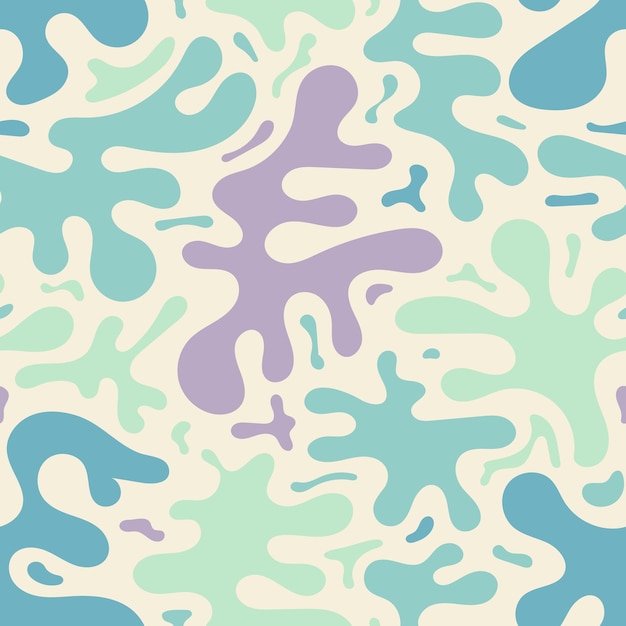 Vector seamless pattern with dynamic liquid abstract elements