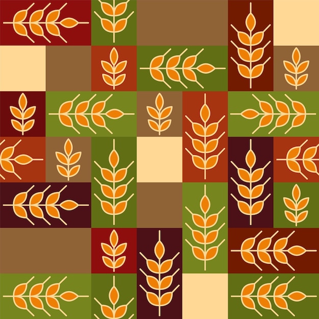 Seamless pattern with ears of rye