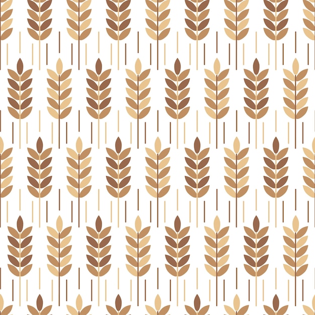 Seamless pattern with ears of wheat