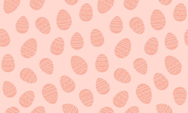 Бесшовный узор с пасхальными яйцами на розовом фоне.