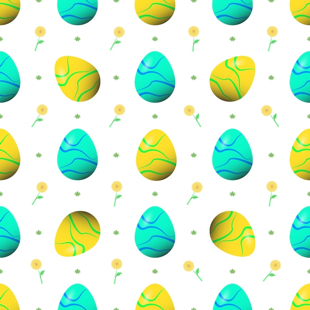 Vector seamless pattern with easter eggs