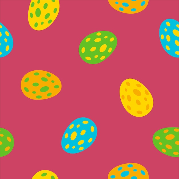 Vector seamless pattern with eggs flat style vector illustration