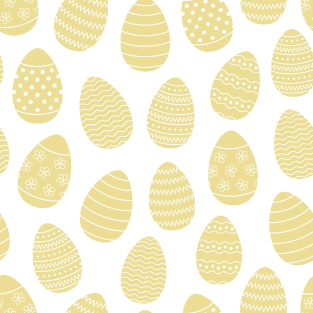 Seamless pattern with eggs on a white background.