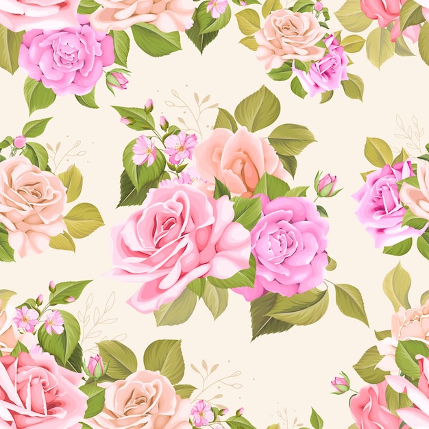 seamless pattern with elegant floral