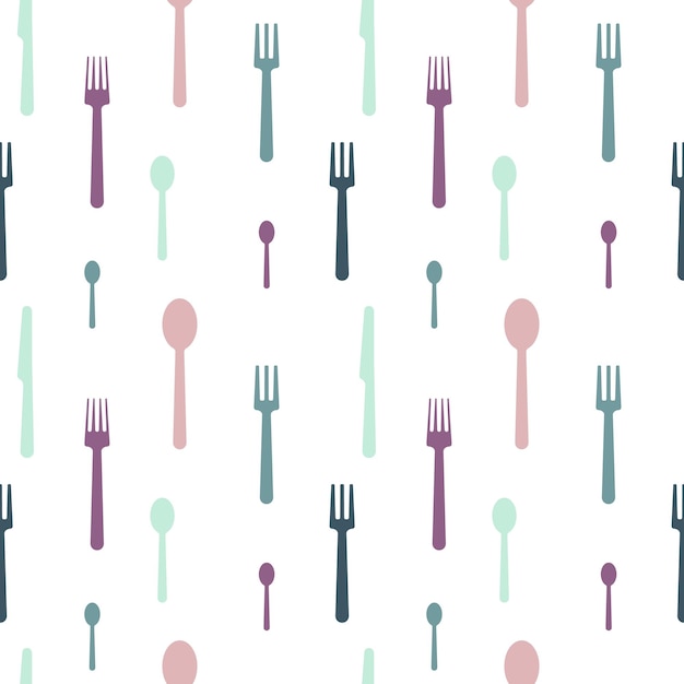 Seamless pattern with elements of kitchen utensils in pastel colors For packaging paper design