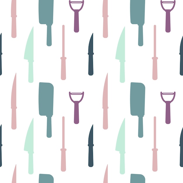 Seamless pattern with elements of kitchen utensils in pastel colors For packaging paper design