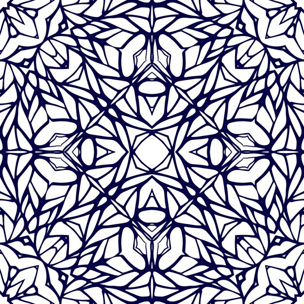 Seamless pattern with ethnic lace ornament