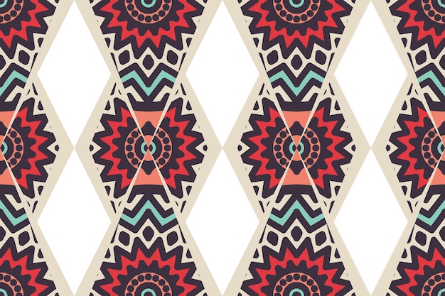 Seamless pattern with ethnic mandala ornament