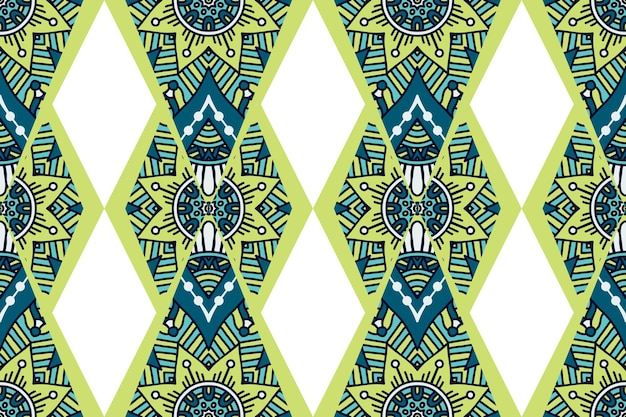 Vector seamless pattern with ethnic mandala ornament