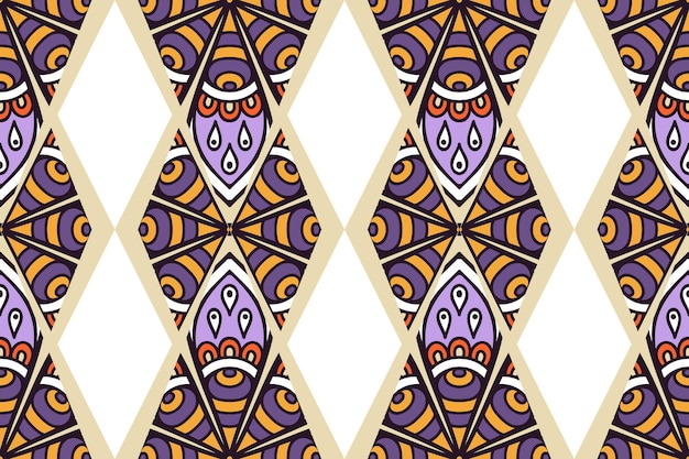 Seamless pattern with ethnic mandala ornament