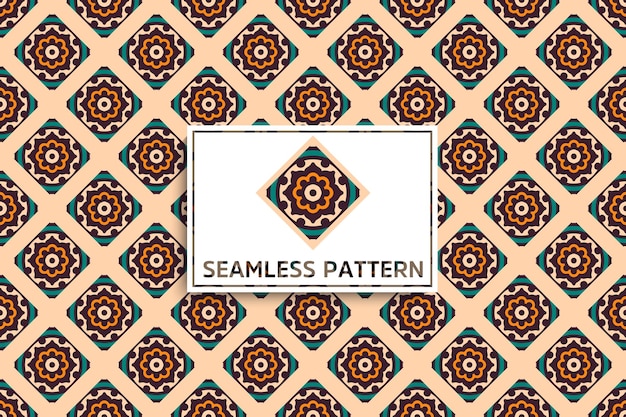 Seamless pattern with ethnic mandala ornament