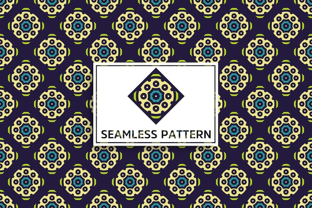 Seamless pattern with ethnic mandala ornament