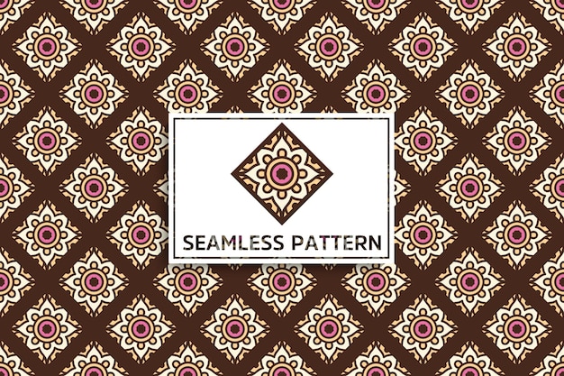 Seamless pattern with ethnic mandala ornament