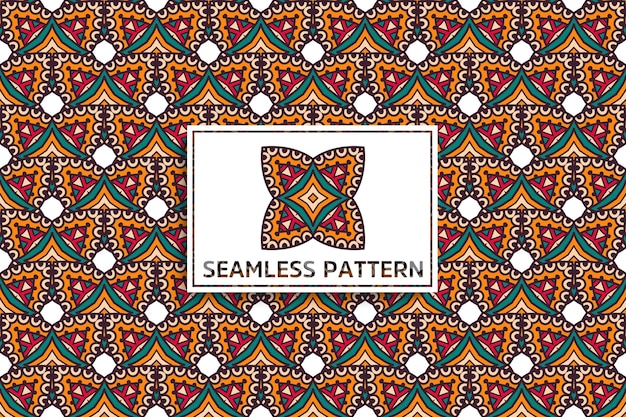 Seamless pattern with ethnic mandala ornament