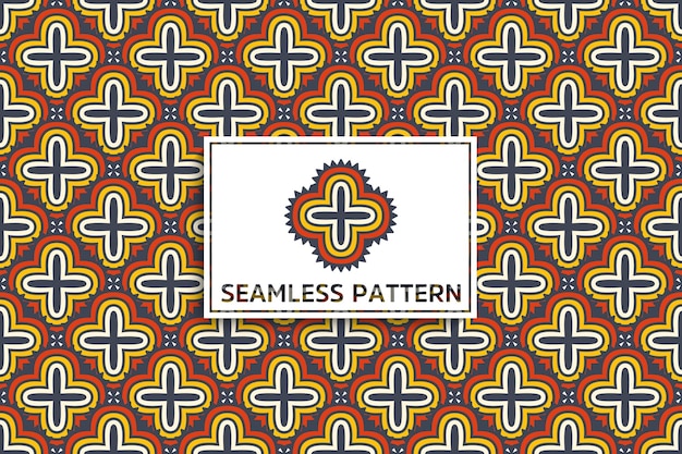 Seamless pattern with ethnic mandala ornament