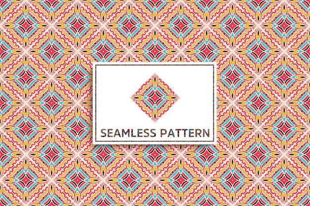 Seamless pattern with ethnic mandala ornament