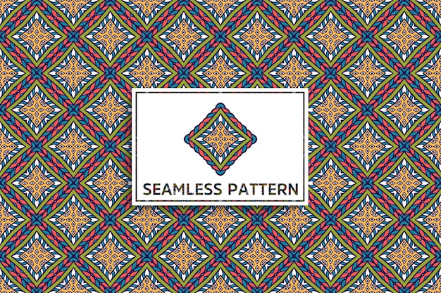 Seamless pattern with ethnic mandala ornament