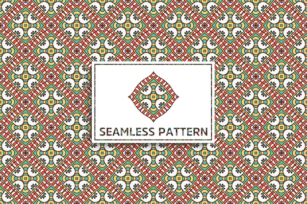 Seamless pattern with ethnic mandala ornament