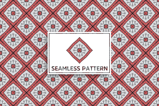 Seamless pattern with ethnic mandala ornament