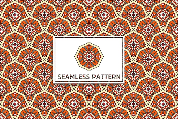 Seamless pattern with ethnic mandala ornament