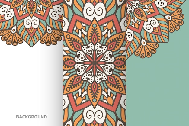 Seamless pattern with ethnic mandala ornament