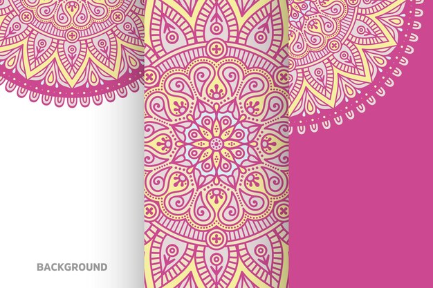 Seamless pattern with ethnic mandala ornament