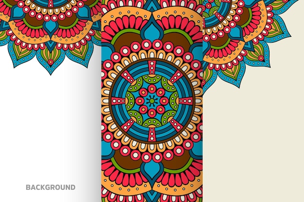 Seamless pattern with ethnic mandala ornament