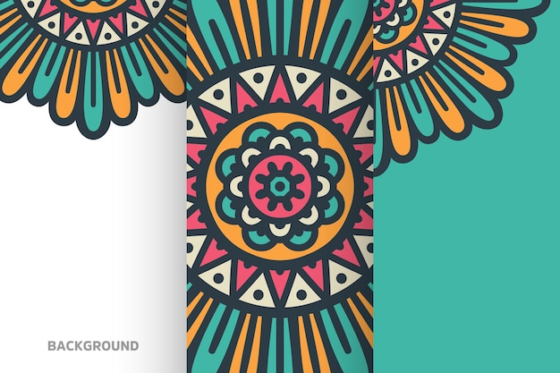 Seamless pattern with ethnic mandala ornament