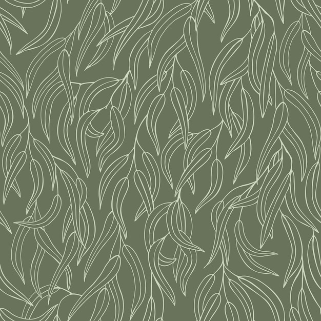 A seamless pattern with eucalyptus leaves and flowers Great for textile packaging scrapbook