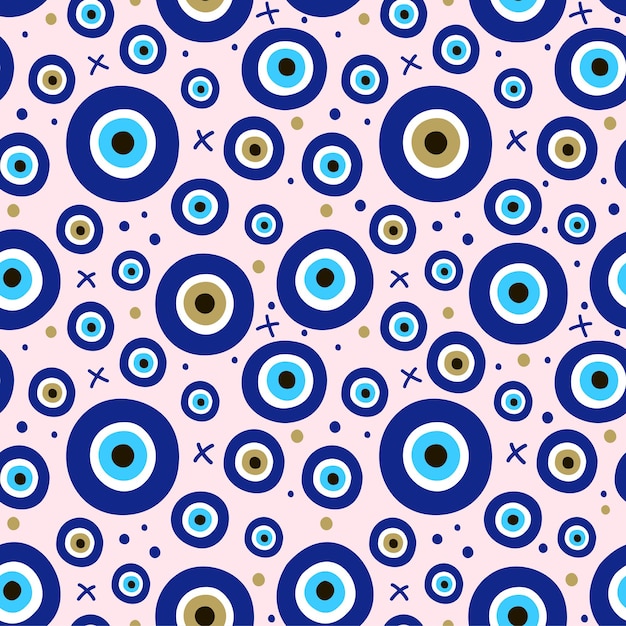 사악한 눈을 가진 매끄러운 패턴 보호 터키 그리스 키프로스 크레타 마법의 상징