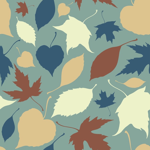 Seamless pattern with falling leaves Autumn background