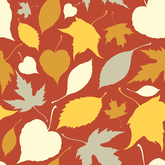 Seamless pattern with falling leaves