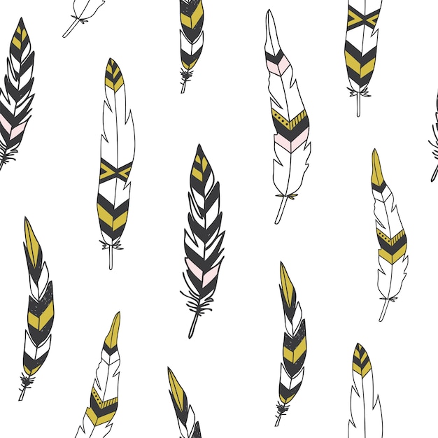 Seamless pattern with feather.