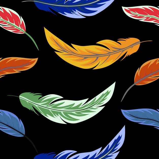 Vector seamless pattern with feathers vector illustration