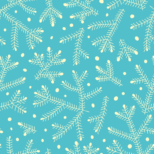 Seamless pattern with fir branches