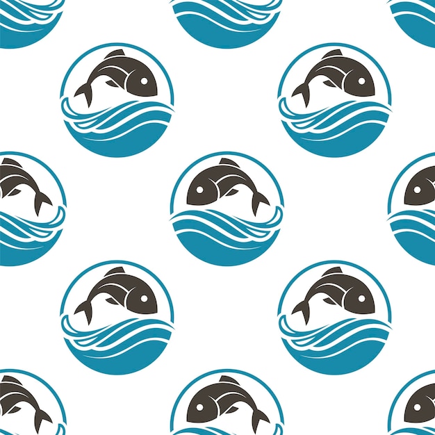 Seamless pattern with fish